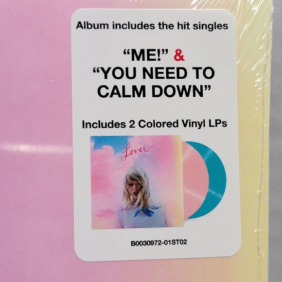 VINYL Taylor Swift Lover 2 Colored LP Set (Pink & Blue) - SEALED - Picture 2 of 4